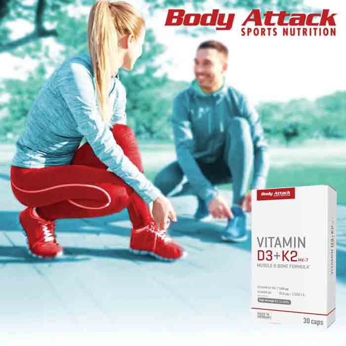 BODY ATTACK Vitamin D3 + K2 - 30 Caps
