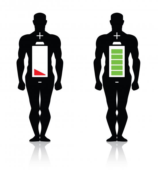 Energieanzeige im Körper (Quelle: Shutterstock/donskarpo)