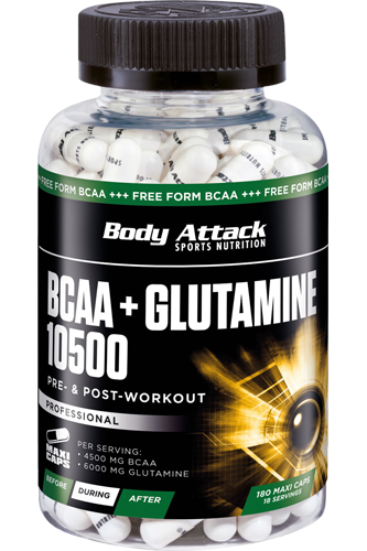 Body Attack BCAA + Glutamine 10500 - 180 Caps