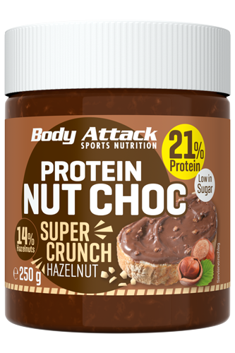 BODY ATTACK Protein Nut Choc Super Crunch - 250g Restposten