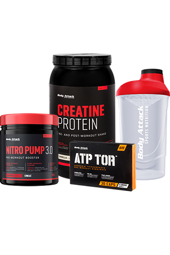 HARDCOREPAKET: Creatine Protein, Nitro Pump 3.0 & ATP TOR