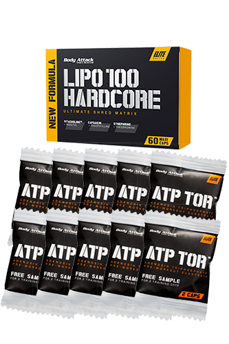 LIPO 100 HARDCORE - 60 Caps + 10 ATP TOR samples for free - 2 Caps *special offer*