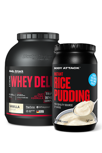 INSTANT RICE PUDDING 1 kg + EXTREME WHEY DELUXE 2,3 kg - Bundle