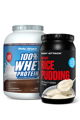 INSTANT RICE PUDDING 1 kg + 100 % WHEY PROTEIN 2,3 kg - Bundle