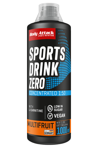 BODY ATTACK SPORTS DRINK ZERO Strawberry - 1000 ml Restposten