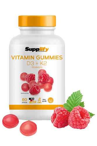 Supplify Vitamin Gummies D3+K2 - 60 Stk Himbeere