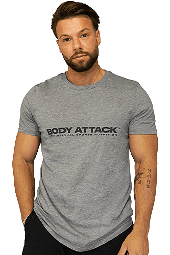 BODY ATTACK SPORTS NUTRION T-SHIRT - grau