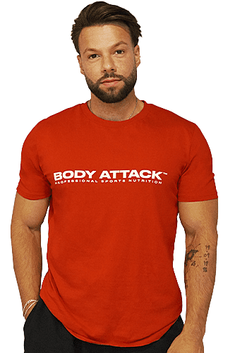 BODY ATTACK SPORTS NUTRION T-SHIRT - rot