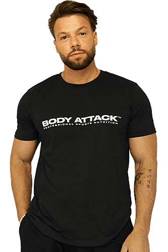 BODY ATTACK SPORTS NUTRION T-SHIRT - schwarz