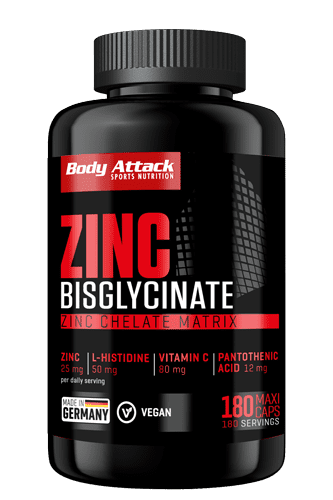 BODY ATTACK ZINC BISGLYCINATE - 180 Caps