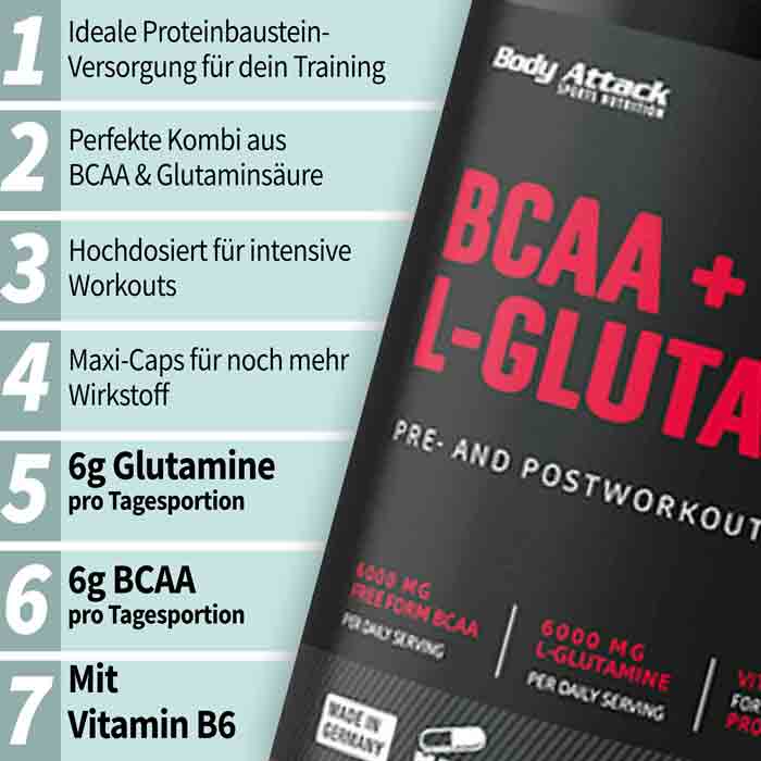 BCAA + Glutaminsäure 12000 Info