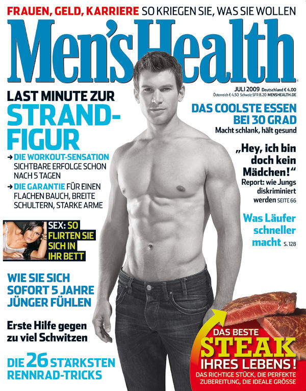 Moritz Tellmann auf dem Cover der Men´s Health