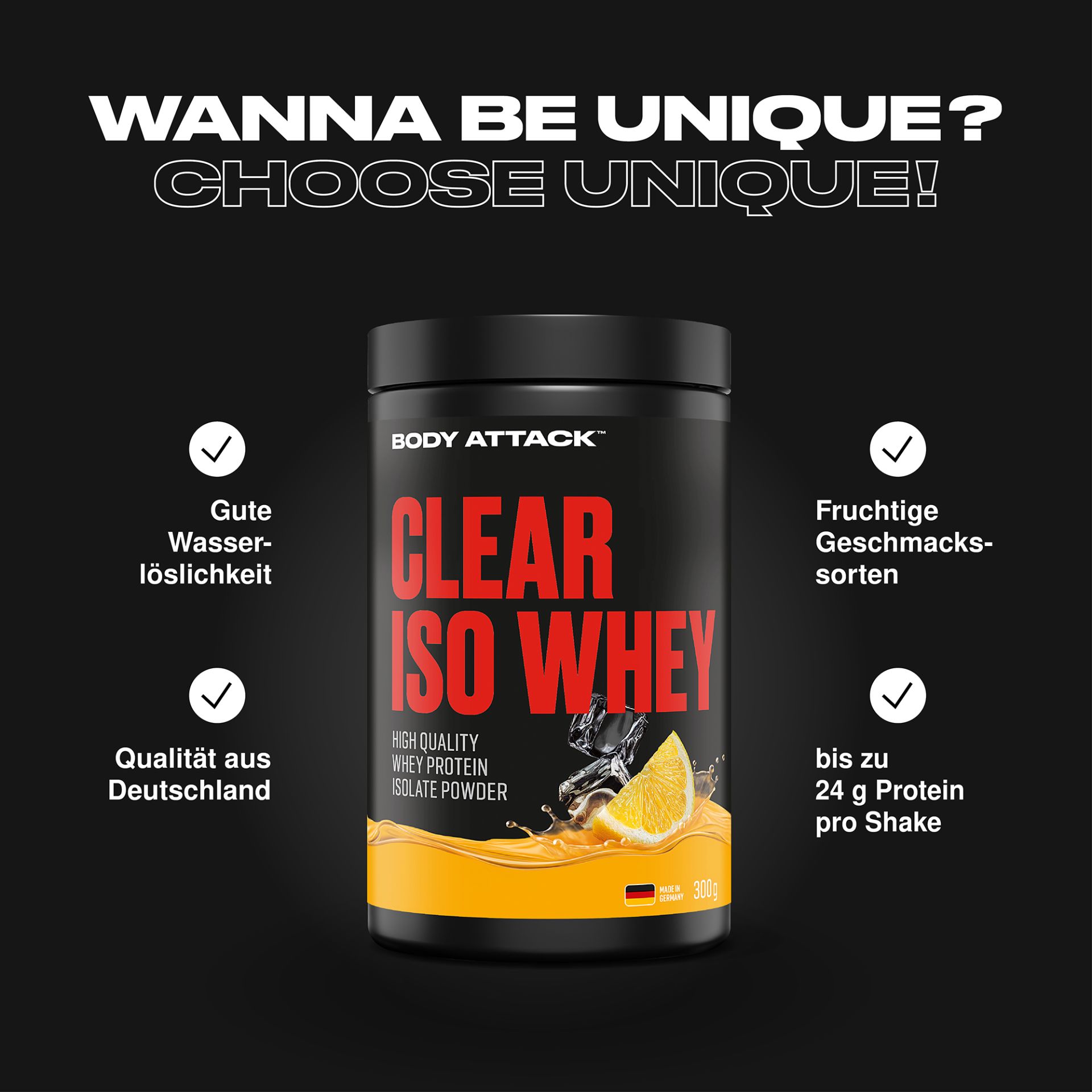 Body Attack Clear Iso Whey Infografik