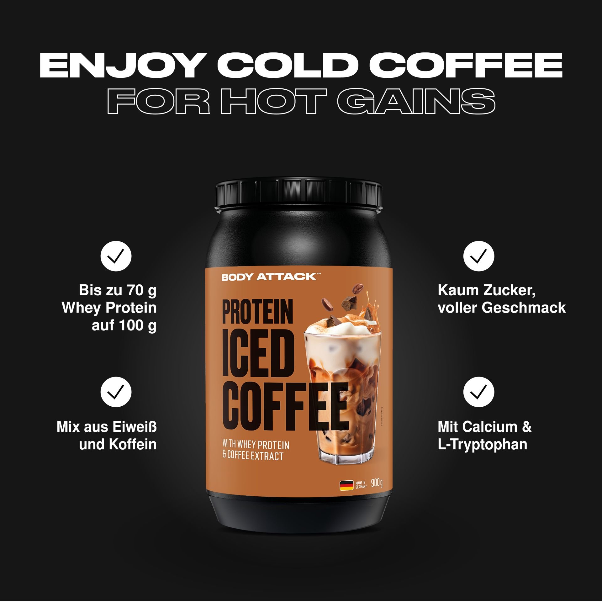 Body Attack Protein Iced Coffee Informationsgrafik