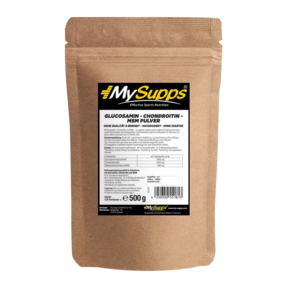 My Supps - Glucosamin Chondroitin MSM - 500 g - Unterstützung der Gelenkgesundheit