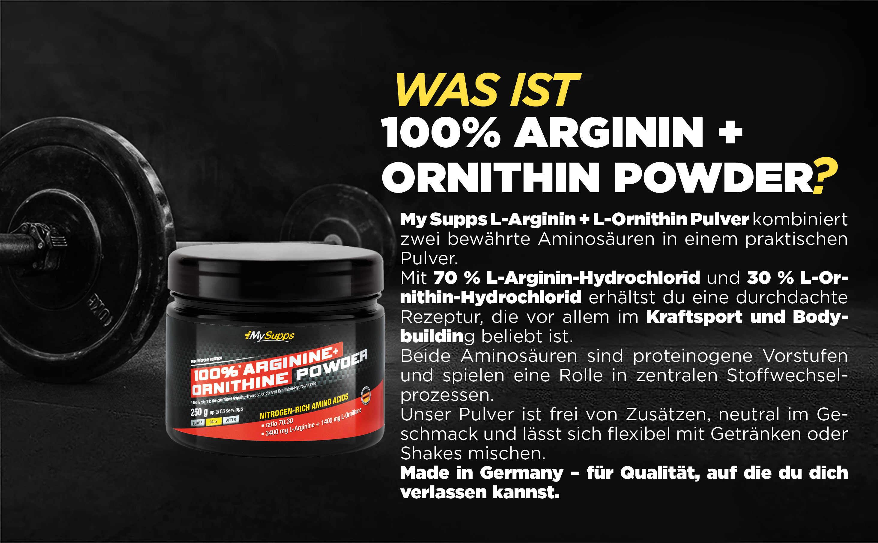 100 % Arginine + Ornithine Powder 100 % Arginine + Ornithine Powder