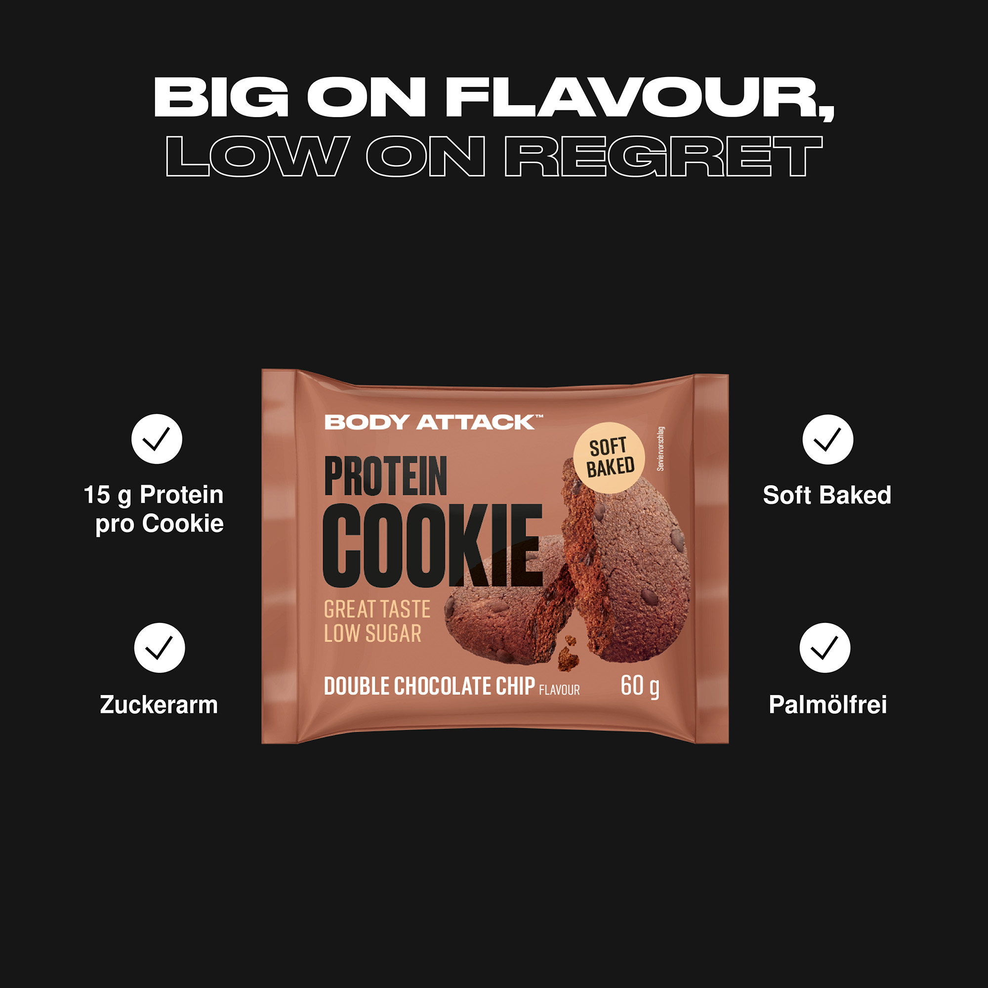 Body Attack Protein Cookie Informationsgrafik