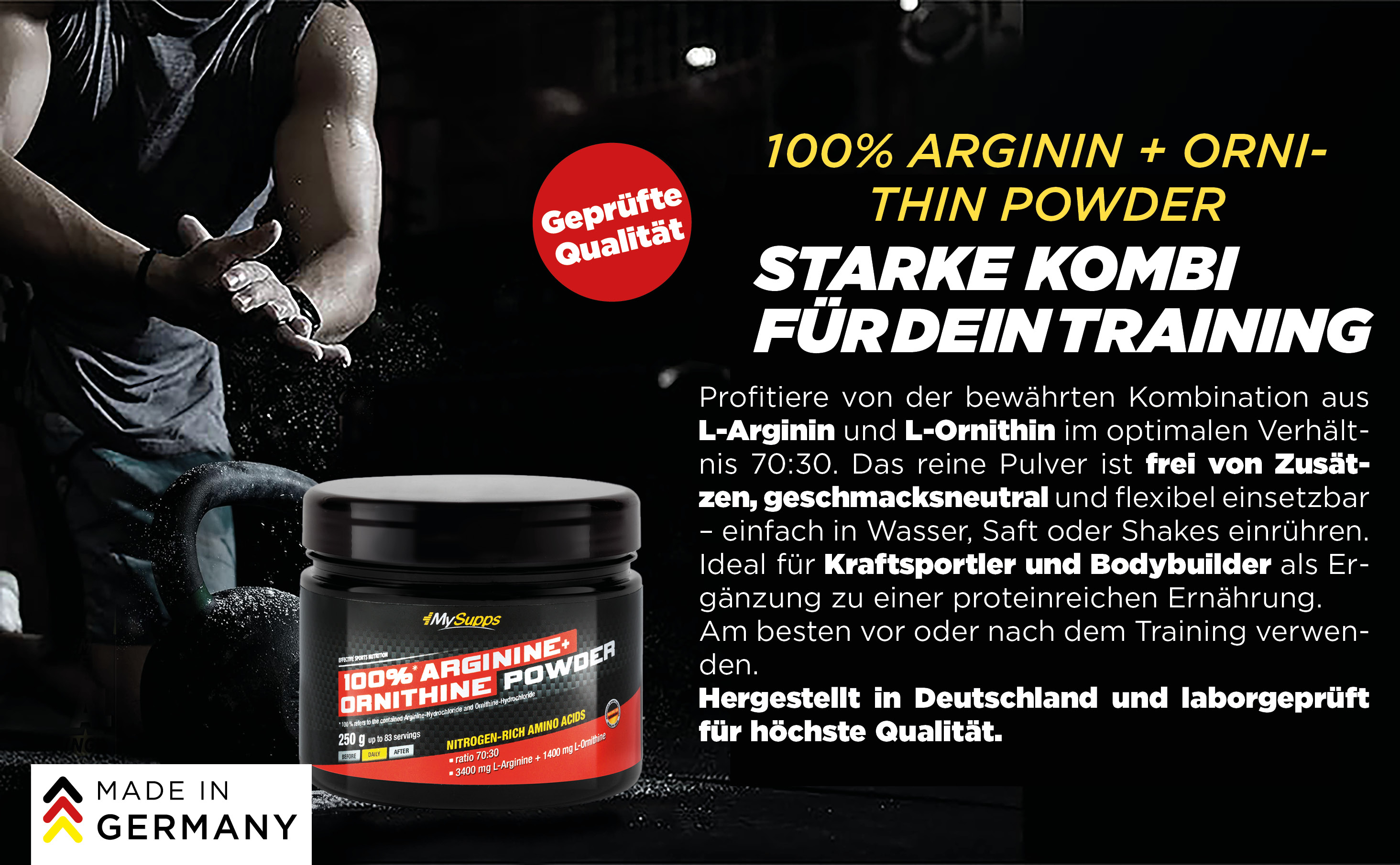 100 % Arginine + Ornithine Powder 100 % Arginine + Ornithine Powder