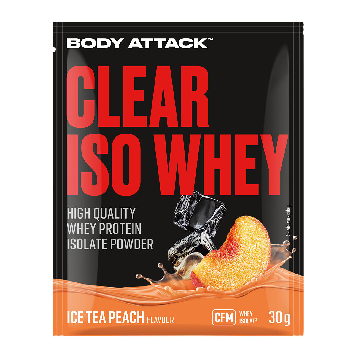 Body Attack - Clear Iso Whey Probe - Ice Tea Peach - 30 g - Ca. 24 g Protein* Pro Isoclear Shake