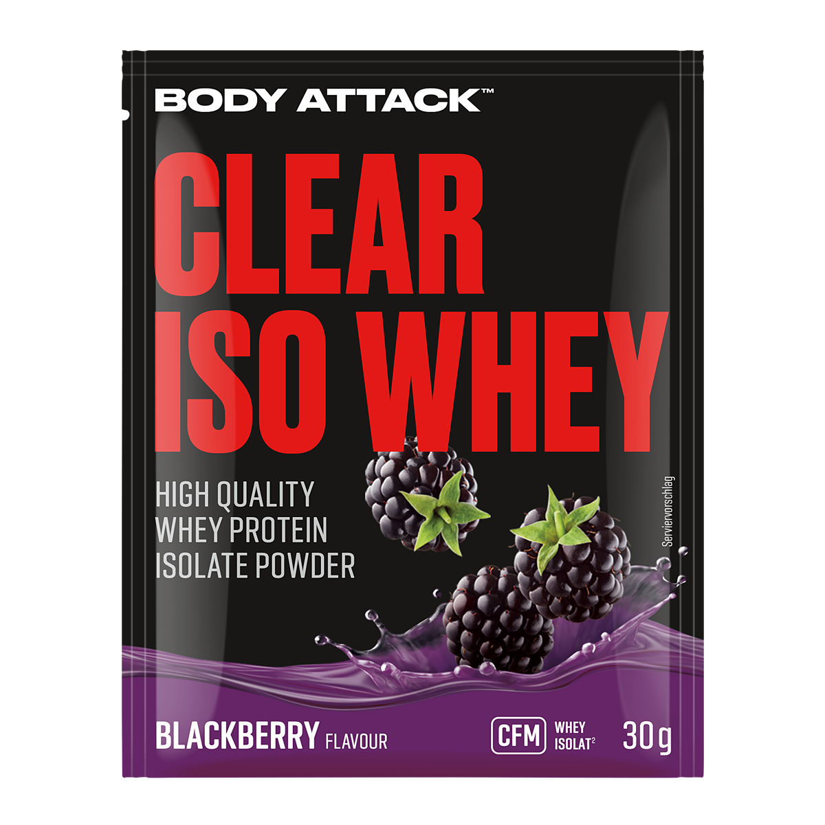 Body Attack - Clear Iso Whey Probe - Blackberry - 30 g - Ca. 24 g Protein* Pro Isoclear Shake