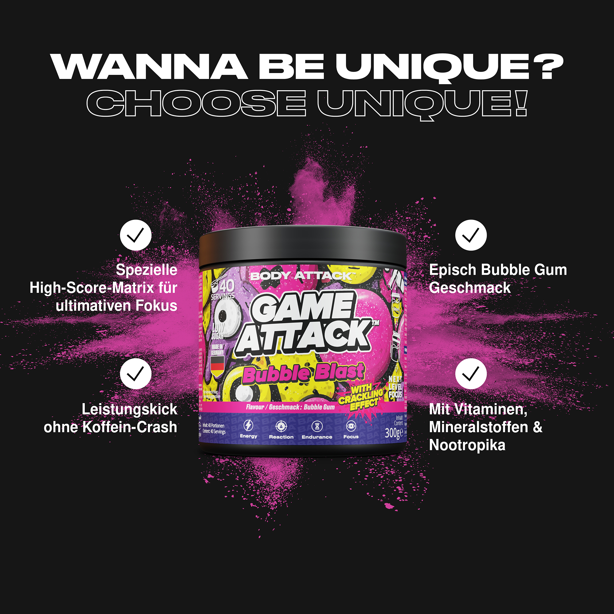 Game Attack Gaming Booster Informationsgrafik